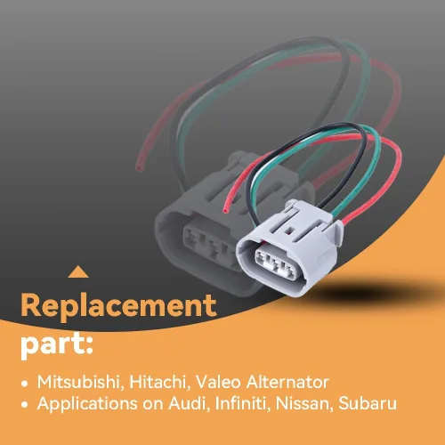 Vista 3 de 3 cables de arnés del regulador del alternador con conector de plomo para Infiniti EX35 G35 Lexus Nissan 350Z Maxima Rogue Subaru Saab Suzuki Jaguar