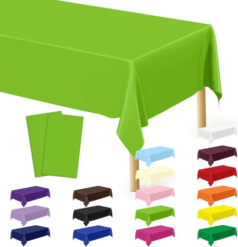 Vista 48 de Suministros de regreso a clases, 2 manteles de 108 x 54 pulgadas, manteles desechables coloridos para el primer día de escuela, rectangular