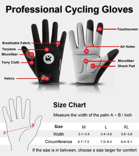 Vista 7 de SUJAYU Guantes de ciclismo de dedo completo, guantes de bicicleta de montaña, guantes de carreras, guantes de mtb, guantes de ciclismo para hombres