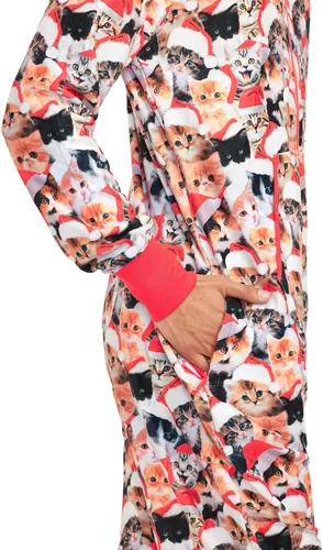 Vista 4 de Tipsy Elves - Enterizos navideños unisex para adultos, festivos, a juego, con prácticos bolsillos
