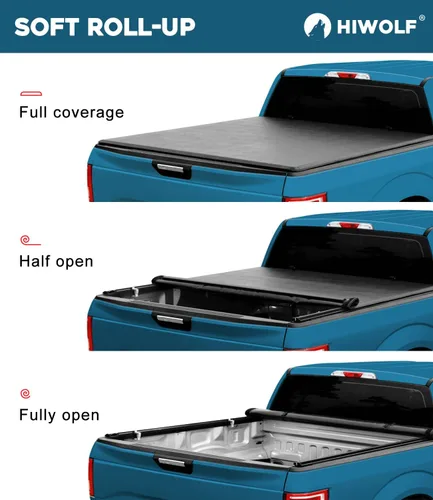 Vista 3 de Cubierta enrollable suave para cama de camioneta, compatible con Frontier 2005-2026 y Suzuki Equator 2009-2012 de 5 pies (59.5") con sistema
