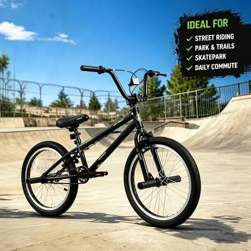 Vista 2 de HILAND 20 inch Kids BMX Bicycle for Boys Girls Age 5-12 Years Old, 360 Degree Gyro & 4 Pegs, Kids Bike for Beginner-Level to Advanced Riders