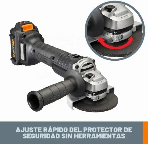 Vista 4 de WORX Herramienta de amoladora angular inalámbrica de 4.5 "sin escobillas