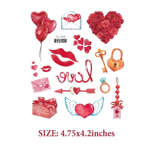 Vista 5 de Tatuajes para el día de San Valentín, tatuajes para el día de la madre, para mujeres, hombres, niños, niñas, decoración de arte corporal, labios