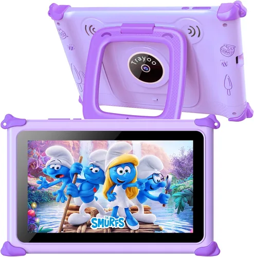 Vista 8 de Trayoo Kids Tablet, 7IN Toddler Tablet for Kids with 32GB ROM, Shockproof Case, Education Apps Pre-Installed, Parental Control, WiFi, Netflix Azul