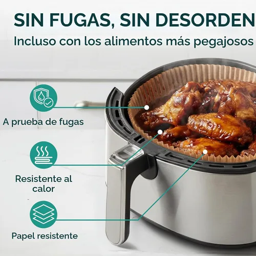 Vista 5 de Cathy Yoder's - Forros redondos para freidora de aire, 128 forros para freidora de aire de 6.3 pulgadas, desechables redondos, 2-5 cuartos de galón
