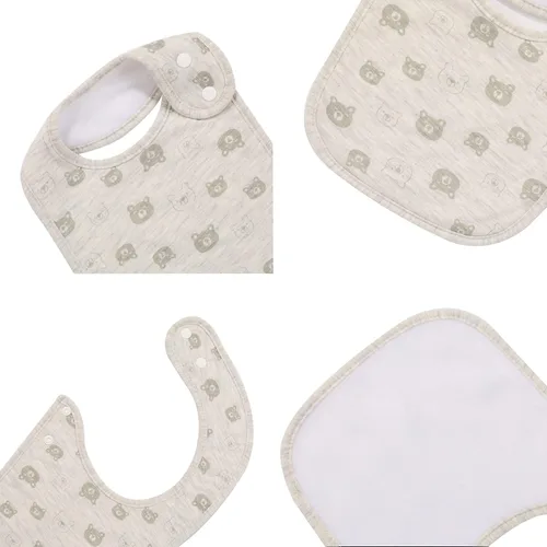 Vista 4 de Paquete de 7 baberos de algodón absorbentes para bebés, para babeo y dentición