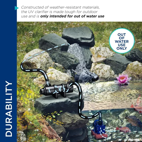 Vista 7 de Alpine Corporation PLUV1000 - Clarificador UV de 4 pulgadas de alto y 7 vatios diseñado para uso fuera del agua