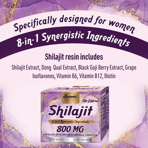 Vista 7 de Shilajit orgánico puro del Himalaya de 800 mg, resina Shilajit de máxima potencia de grado dorado, suplemento Shilajit con mezcla natural 8 en 1