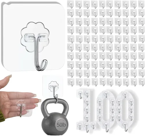 Vista 12 de DDMY Ganchos adhesivos resistentes para colgar 50 libras (máx.), ganchos de pared negros con fuerte adherencia, gancho extraíble sin daños