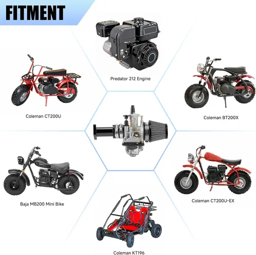 Vista 5 de YOXUFA PWK 24 mm Conjunto de tubo de entrada del carburador para Predator 212 224cc 196cc 200cc 6.5hp Motor Coleman CT200U BT200X Baja Warrior