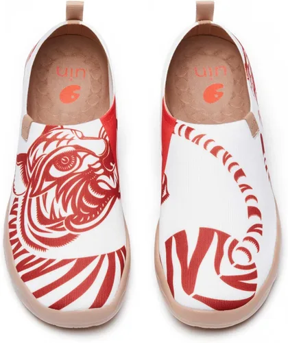 Vista 32 de UIN Zapatos de viaje para caminar para hombre, sin cordones, de lona, informales, ligeros, cómodos y modernos, diseño de perritos felices Ahhhhh