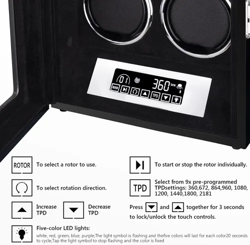 Vista 6 de Watch Winder Automatic Watches Storage Box Automatic Watches for Both Men and Womens Watches with Silent Motor.