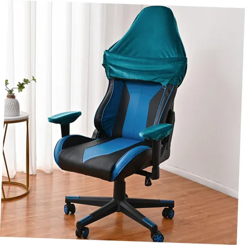 Vista 6 de Zerodeko 1 juego de funda para silla de juegos para computadora de forro polar plateado