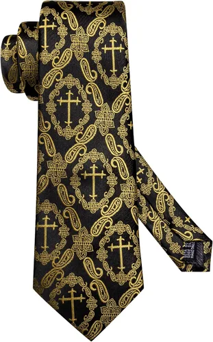 Vista 314 de Hi-Tie Corbata clásica de cachemira para hombre con pañuelo y gemelos a cuadros