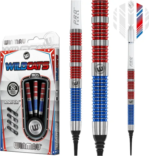 Vista 6 de Winmau Darts - Sniper Wildcats Blackout - 90% Tungsten Soft Tip Darts - Includes Dart Flights and Shafts
