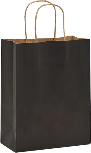 Vista 8 de Prime Line Packaging Bolsas de regalo negras, bolsas de regalo de papel con asas, bolsas al por menor para pequeñas empresas, boutique, compras, a