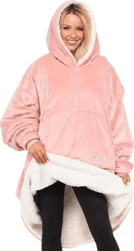 Vista 14 de THE COMFY Original Manta Ponible de Vellón de Microfibra con Forro Sherpa, Diseño Extragrande con Capucha y Bolsillo, De Shark Tank, para Mujeres