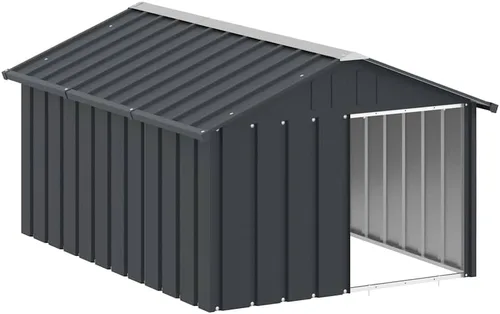 Vista 11 de vidaXL Casa para perros Antracita 45.9"x40.6"x32.1" Acero Galvanizado