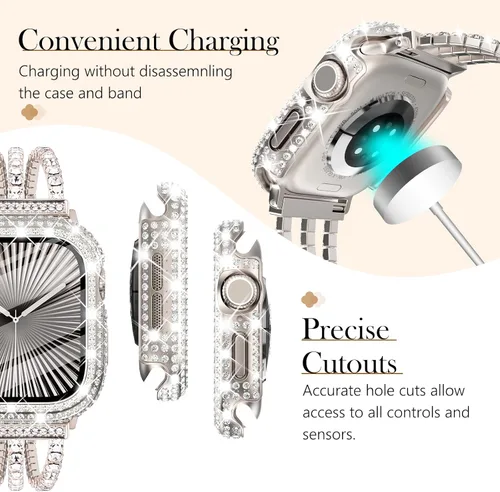 Vista 62 de Surace Bling - Carcasa con protector de pantalla para Apple Watch Series 3, 2, 1 de 1.496 pulgadas