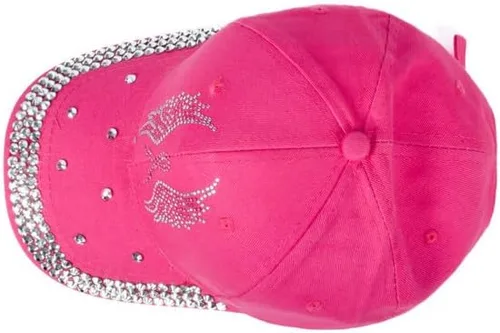 Vista 4 de Nollia Sombreros de concienciación sobre el cáncer para mujer, gorra de béisbol brillante, sombrero de mezclilla con diamantes de imitación y correa