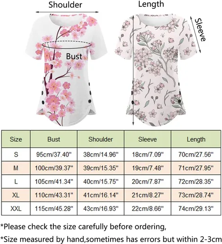 Vista 5 de Boho Tops for Women,Womens Crew Neck Basic Shirts Short Sleeve Tunic Tops Casual Trendy Solid Color Tee Shirt