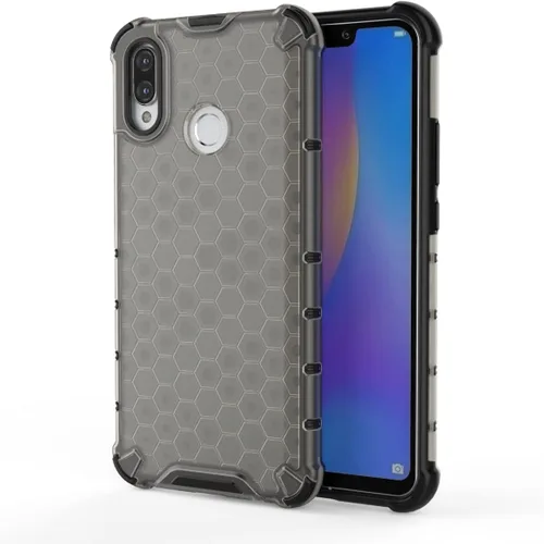 Vista 2 de Pzwoxukhov Funda compatible con Huawei Nova 3i, compatible con Huawei P Smart+ 2018 Honeycomb Anti-Drop Shock-Absorbing Case Negro