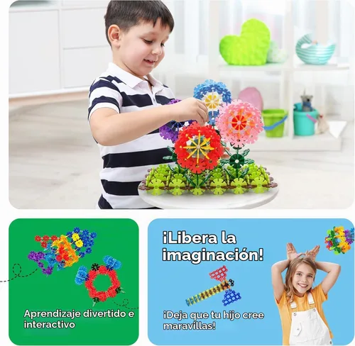 Vista 5 de PicassoTiles Juego de 600 fichas de construcción entrelazadas con bloques de disco creativos, juguetes de aprendizaje STEM para educación temprana