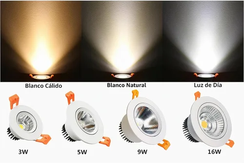 Vista 3 de LightingWill Downlight LED de 3 W, lámpara de techo empotrable de 2 pulgadas, 4000K-4500K blanco natural, foco COB regulable, ángulo de haz de 60°