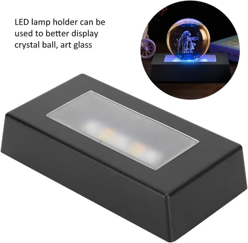 Vista 3 de Base de luz LED, placa de exhibición iluminada para arte de vidrio 3D, pedestal multicolor para cristales, acrílico, joyas, base iluminada que