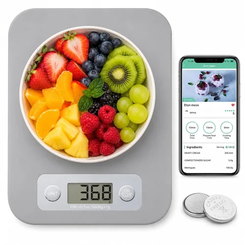 Vista 9 de URAMAZ Báscula de alimentos con calculadora nutricional, báscula digital de alimentos para báscula de cocina gramos y onzas, báscula inteligente