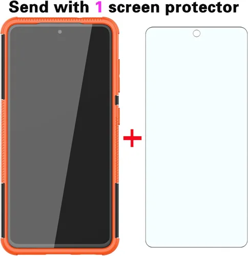 Vista 3 de Asuwish Funda de teléfono para Samsung Galaxy S21 FE 5G con protector de pantalla de vidrio templado y soporte delgado, híbrida, resistente, funda