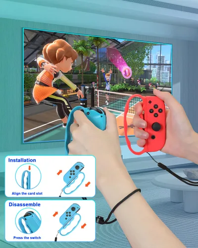 Vista 6 de CunPeyjmo Switch Sports Accessories Bundle, 20 in 1 Upgraded Switch Sports Accessories Bundle for NinTendo SwitchOLED Sports Games 2023