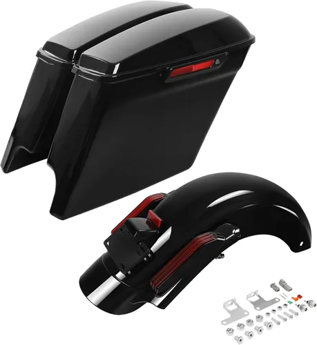 Vista 14 de TCMT Alforjas duras y forros para alfombra + luz LED para guardabarros traseros para Harley 2014-2024 Touring Road King Road Glide Street Glide