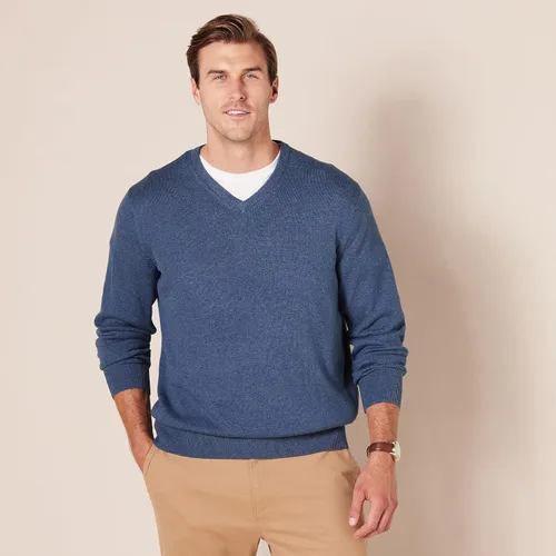 Vista 6 de Tienda Essentials Suéter con cuello en V, para hombre