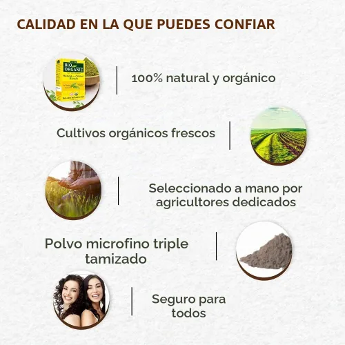 Vista 6 de Indus Valley Bio - Tinte natural orgánico para el cabello de henna para mujeres, rubio, 3.53 onzas, 100% cobertura de canas y tinte de cabello