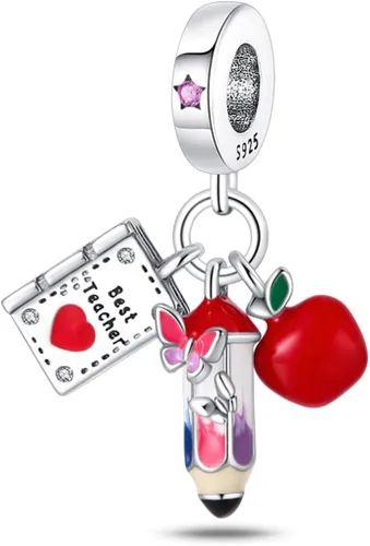 Vista 9 de Dijes de plata de ley 925 para pulseras, collares, colgante con circonitas cúbicas 5A dije charm para mujeres joyería DIY