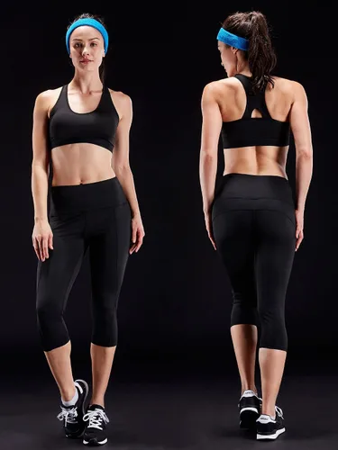 Vista 3 de NELEUS Leggings capri de cintura alta con control de abdomen para mujer, pantalones de yoga con bolsillo