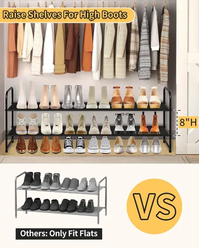 Vista 6 de SLEEPING LAMB Organizador de zapatos largo de 2 niveles y estantes de ropa resistentes