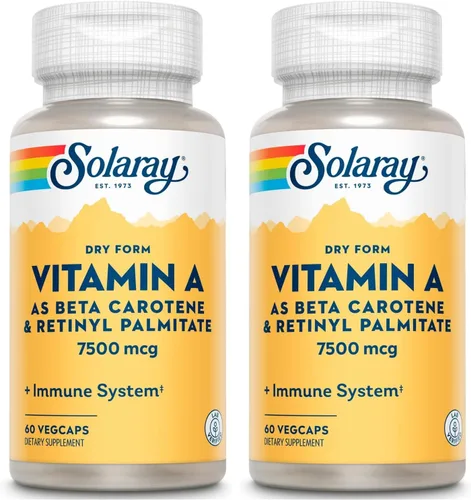Vista 7 de SOLARAY Vitamina A de forma seca – Vitamina A como 60% betacaroteno y 40% palmitato de retinilo con polvo de zanahoria – Ojos, actividad