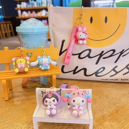Vista 3 de friending events Lindos accesorios kawaii, llavero de anime, dijes de personajes de dibujos animados, llaveros para mujeres y niñas