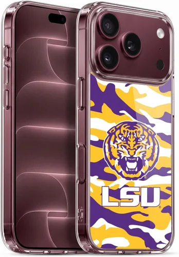 Vista 90 de Head Case Designs Funda de gel suave con licencia oficial de la Universidad Estatal de Louisiana LSU Camou compatible con Apple iPhone 7 Plus/iPhone