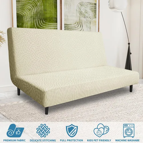 Vista 4 de ZNSAYOTX - Fundas elásticas para futón de tamaño completo 2025, fundas para sofá cama sin brazos de moda, funda de futón suave y duradera para cama