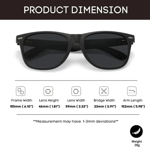 Vista 9 de PRIVEL Gafas de sol polarizadas extra grandes de tamaño XXL de 6.102 in para hombres grandes y anchos TR90 ultraligeros protección UV400