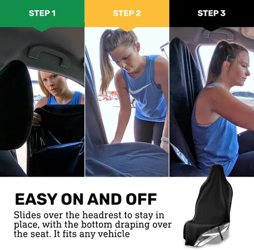 Vista 7 de EliteSport - Funda de asiento delantero, ajuste universal, impermeable, resistente al sudor, resistente al olor y lavable a máquina, protector