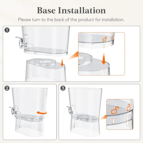 Vista 10 de Lifewit Dispensador de bebidas de 3 galones con infusor de frutas y grifo a