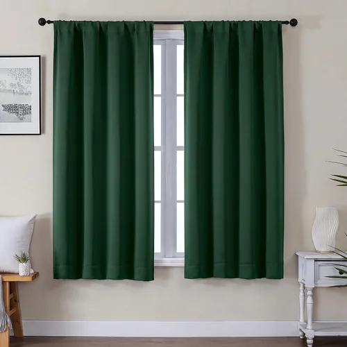 Vista 190 de Gwine Aqua Short Curtains 36 Inches Long - Small Half Window Kitchen Curtains Over Sink, Solid Blackout Curtain for Bathroom Basement Cabinet RV, 2