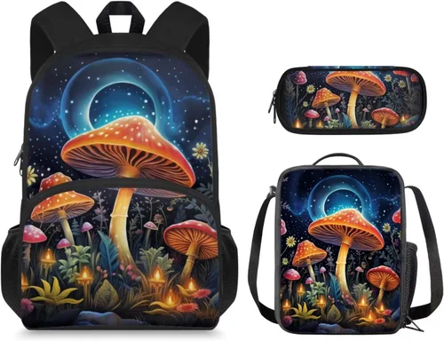 Vista 30 de Mochila 3D Otter para niños de 9 a 11 años, bonita mochila para niñas para la escuela, mochila elegante para niños con lonchera y bolsa