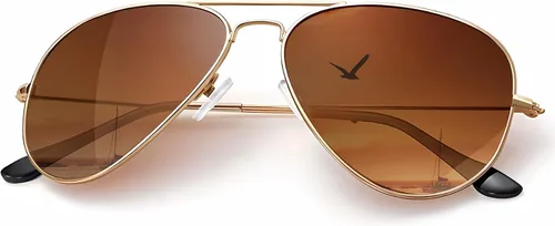 Vista 26 de KALIYADI Classic Aviator Sunglasses for Men Women Driving Sun glasses Polarized Lens UV Blocking Negro