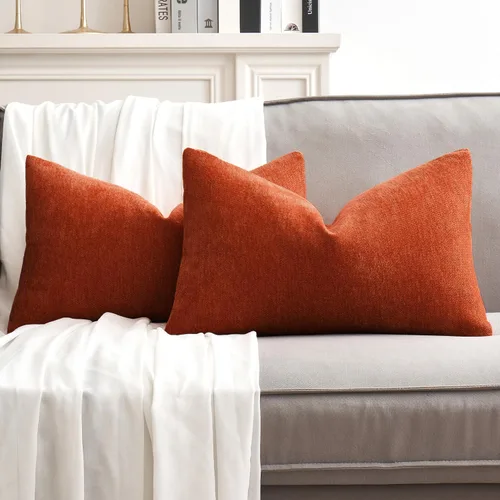 Vista 25 de MIULEE - Pack de 2 fundas de almohada decorativas beige de 16x16 pulgadas, cojines suaves de chenilla para sofá, fundas de cojín de estilo casa